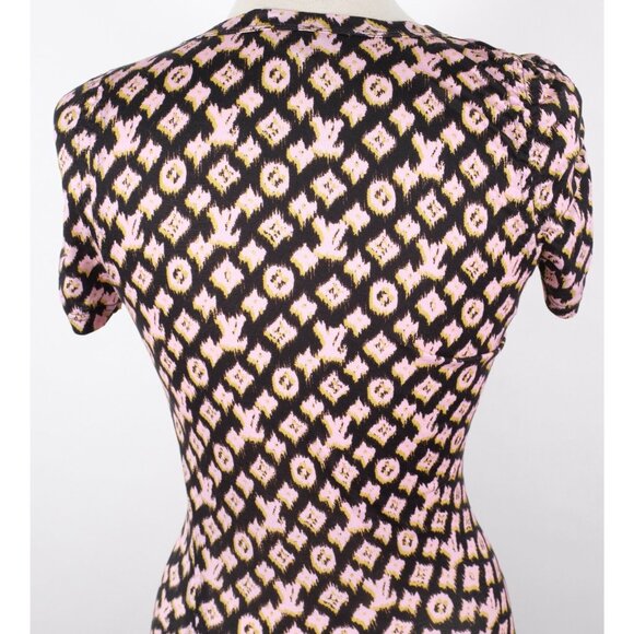Louis Vuitton by Marc Jacobs dress top sz S stretch LV monogram bodycon pink - Picture 11 of 16